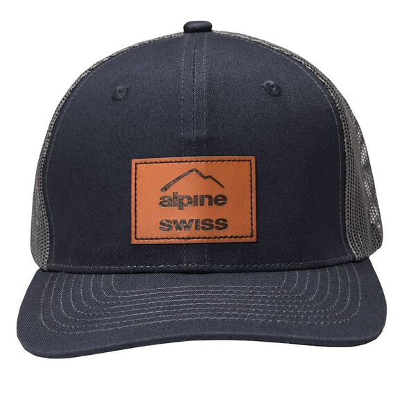 Alpine Swiss Mens Trucker Hat Snapback Mesh Back Cap Adjustable Baseball Cap - Picture 4 of 6